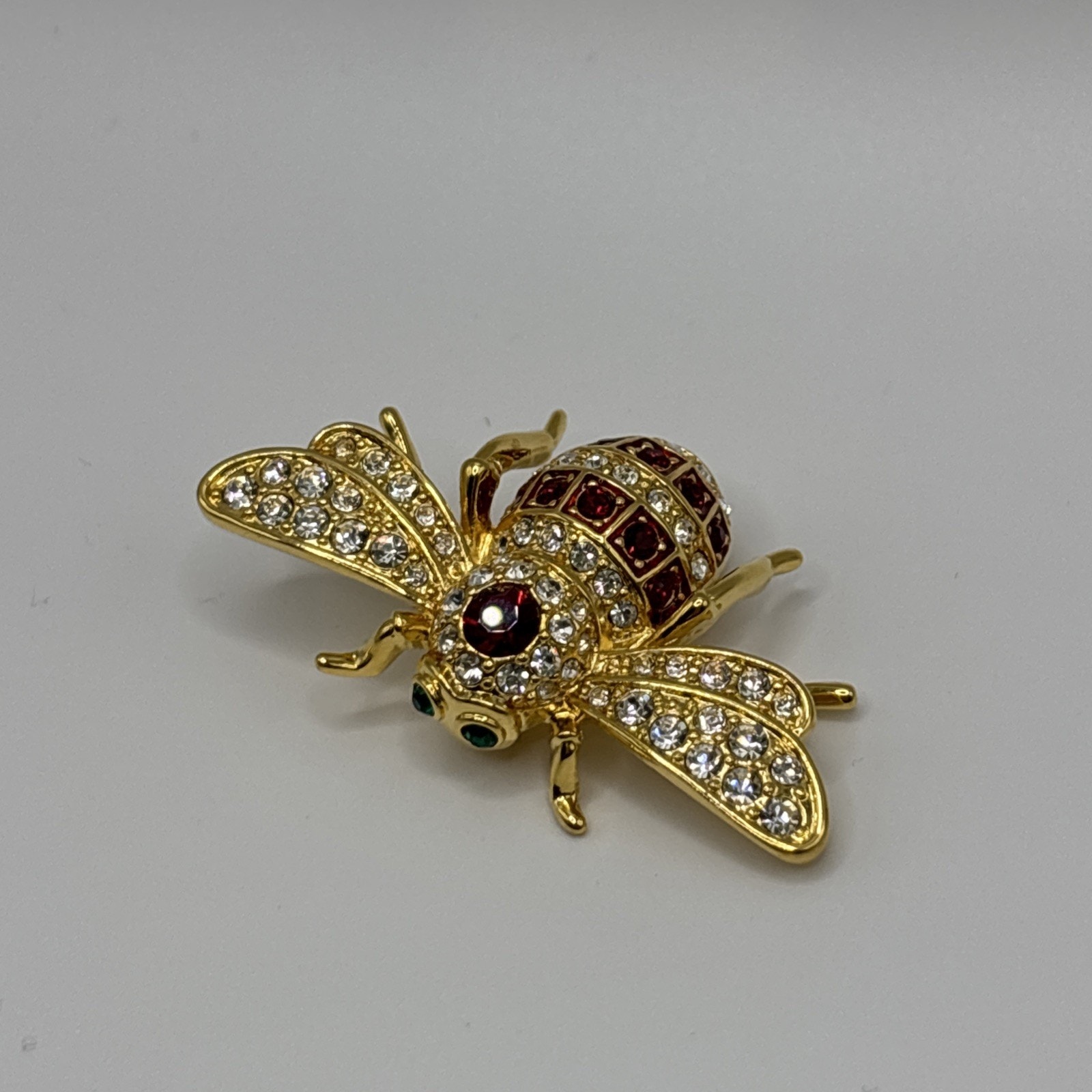 Vintage Joan Rivers Classic Collection Xviii Multicolor Crystal Bee Brooch Red 80$